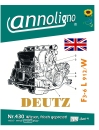 Deutz Diesel Motor Typ F3-6L 912 W Bild- Bedienungsanleitung & Wartungsanleitung & Bild- Ersatzteilliste ENGLISCH - annoligno 430